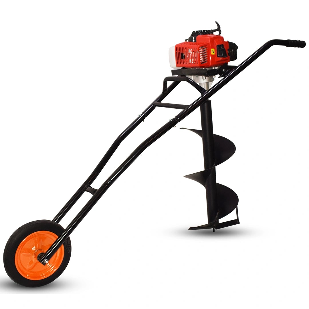 Balwaan BE 63T Trolly Earth Auger 2 Stroke, 63cc With 8 and 12 Bits, Used To Dig Holes In The Soil For Planting
