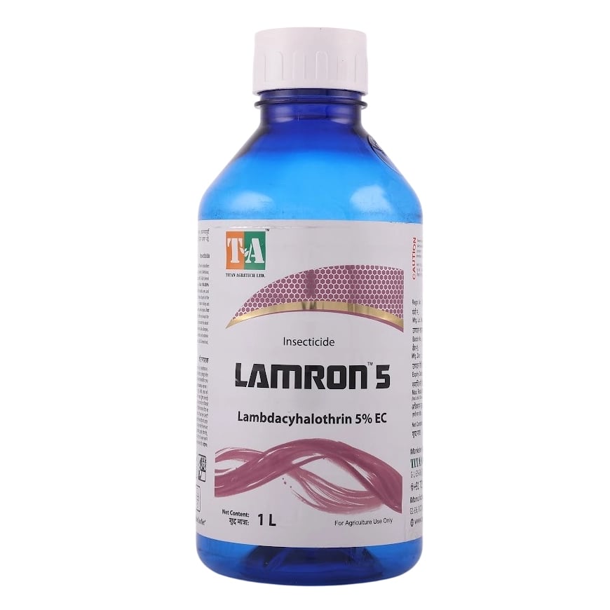 Titan Agritech LAMRON 5 Lambda-Cyhalothrin 5% EC Insecticide, Effective Pest Control In Crops