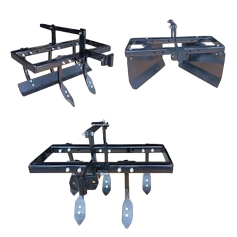 AJ Kisan Heavy Duty 3 In 1 Power Tiller Attachment Combo of Dol Maker, 5 Tyne Cultivator And Cultivator Leveler Attachment