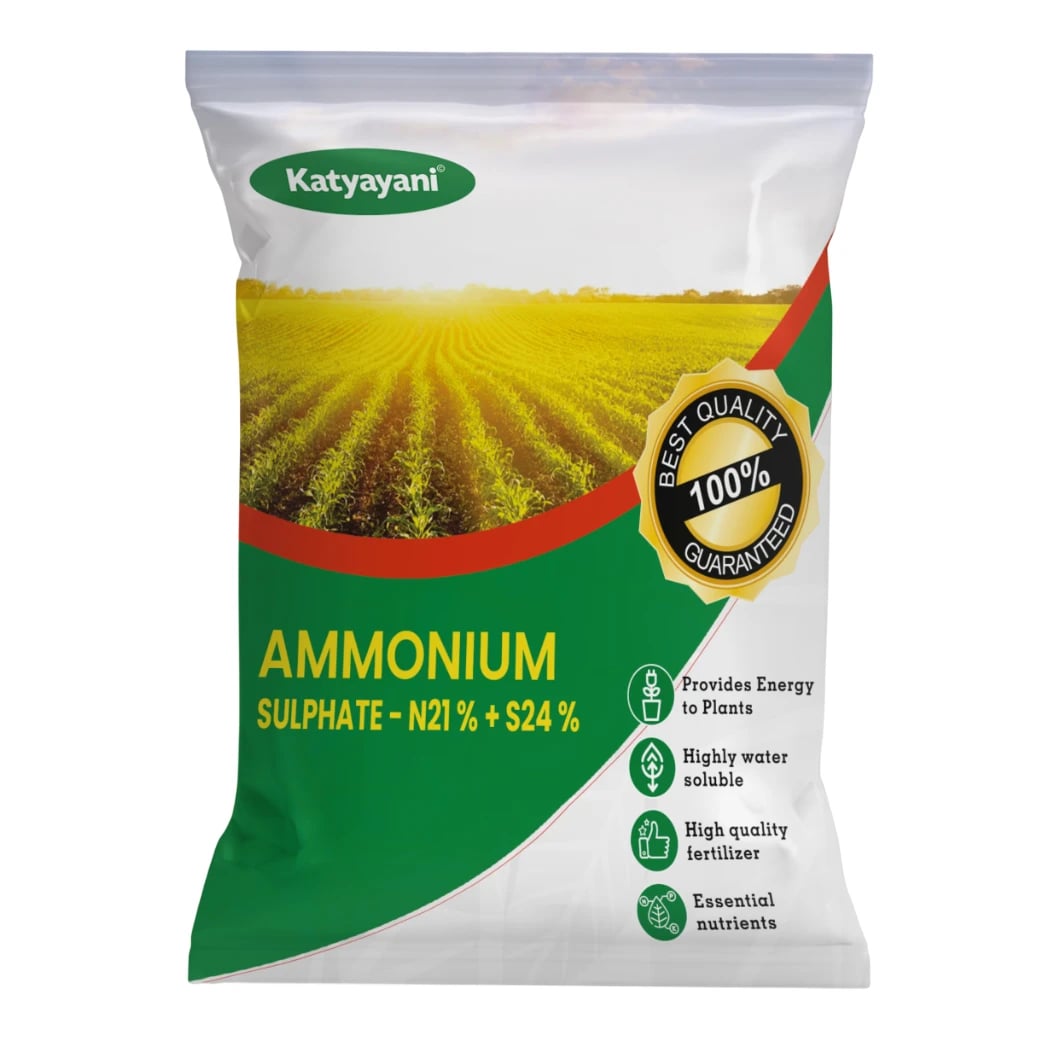 Katyayani AMMONIUM SULPHATE Nitrogen 21% + Sulphur 24% Fertilizer, Suitable For Soil Application And Foliar Spray