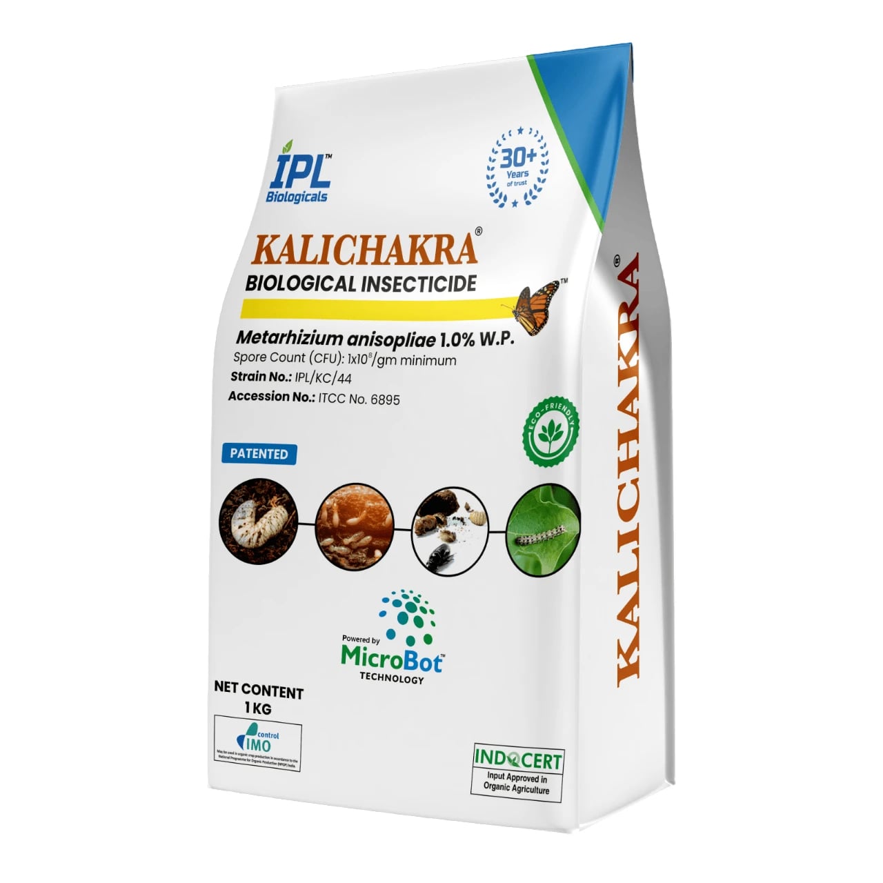 IPL Kalichakra Metarhizium Anisopliae 1.0% WP Bio Insecticide, Effectively Control White Grubs, Root Grubs And Sucking Pests
