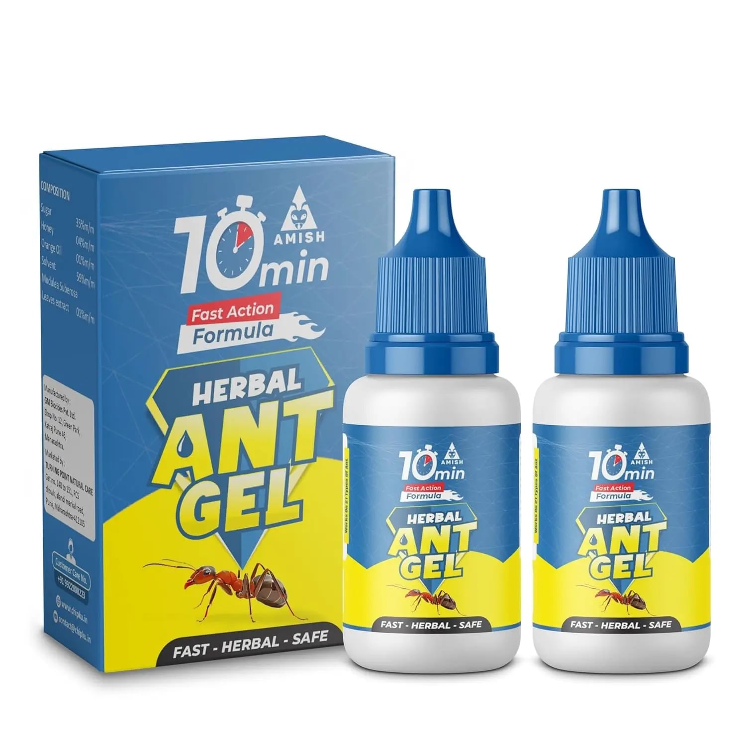 Amish A Herbal Ant Gel, 10 Minutes Formula, Removes Entire Infestation, Powerful Repellent For Home & Kitchen (Pack of 2)