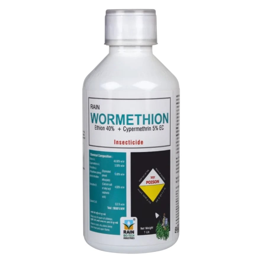 Rain WORMETHION Ethion 40% + Cypermethrin 5% EC Insecticide, Dual Mode Of Action, Efficient Pest Control