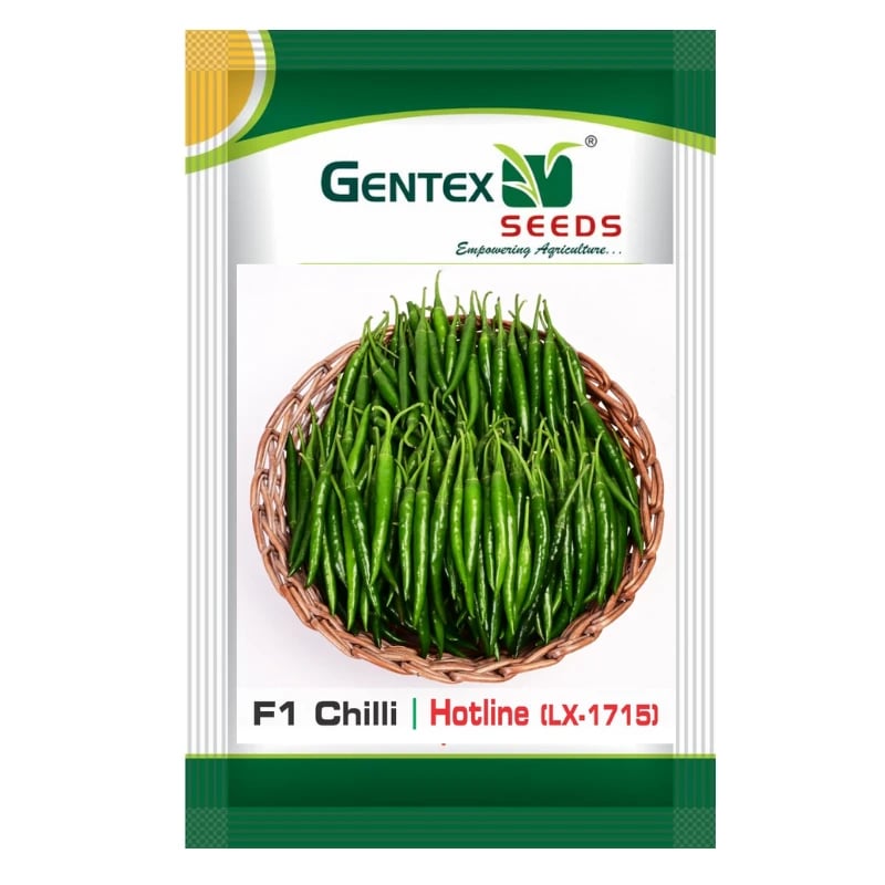 Gentex Hotline (LX-1715) F1 Hybrid Chilli Seeds, Strong Pungency And LCV Tolerance Variety
