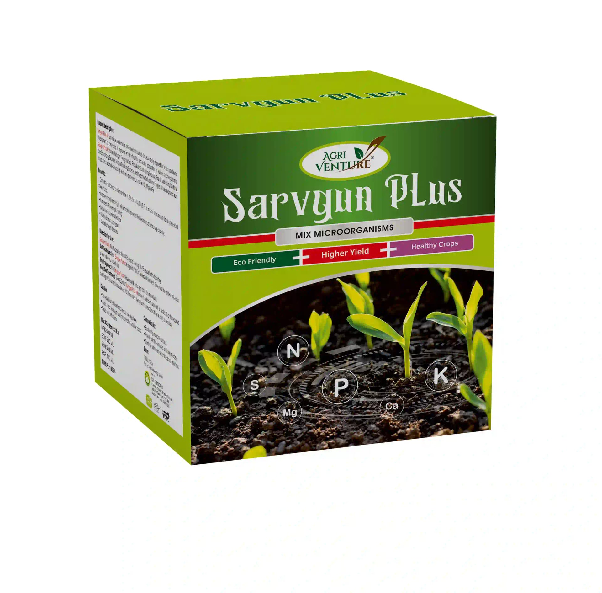 AgriVenture Sarvgun Plus (NPK + SOB + ZSB + PSF) Mix Micro Organisms Bacterial Products