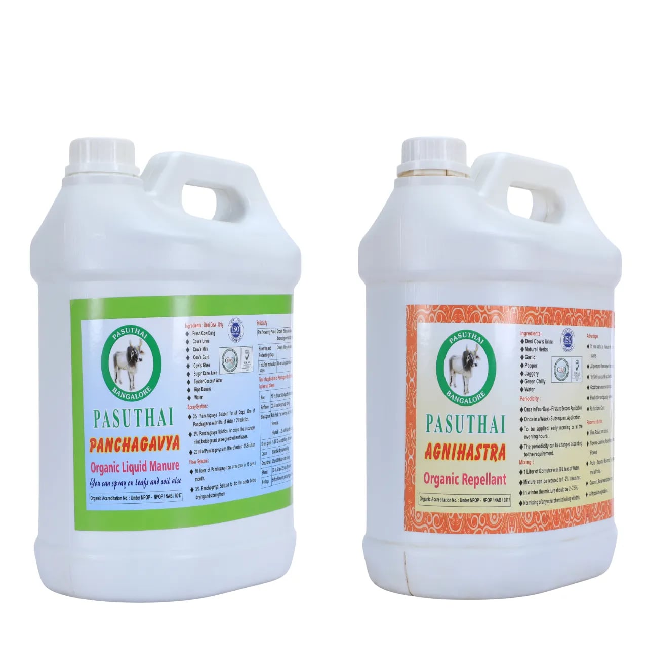 Pasuthai Panchagavya (5L) and Agnihastra (5L) Liquid Fertilizer and Pesticide, Increases Plant\'s Resistance & Corp Yield