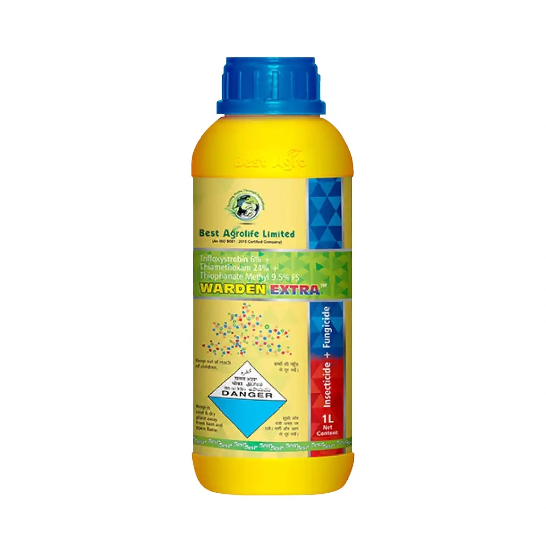 Best Agro Warden Extra Trifloxystrobin 6% + Thiamethoxam 24% + Thiophanate Methyl 9.5% FS Insecticide