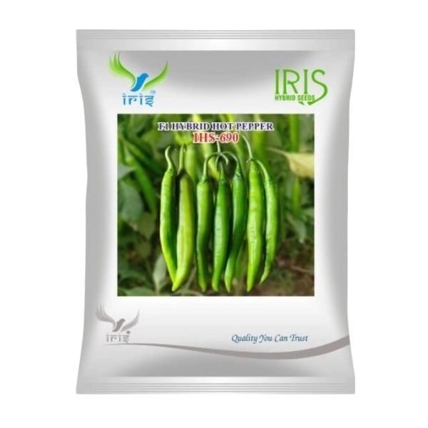 Iris IHS-690 F1 Hybrid Hot Pepper Seeds, High Yield, CMV Resistant And Medium Pungency