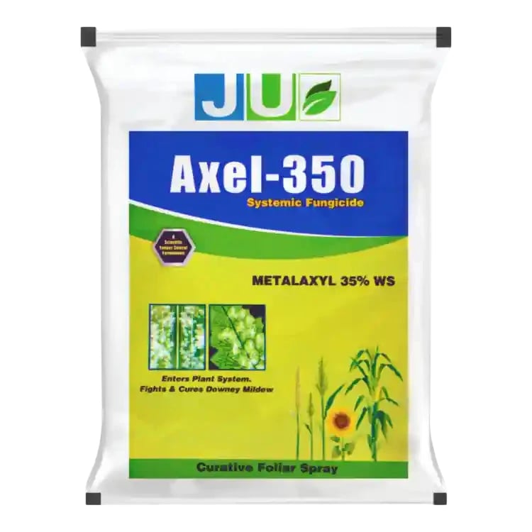 JU Axel-350 Fungicide (Metalaxyl 35% WS) Highly Active & Systemic, Seed-Treatment Fungicide, Controls Fungal Diseases In Maize, Bajra, Sorghum & Mustard