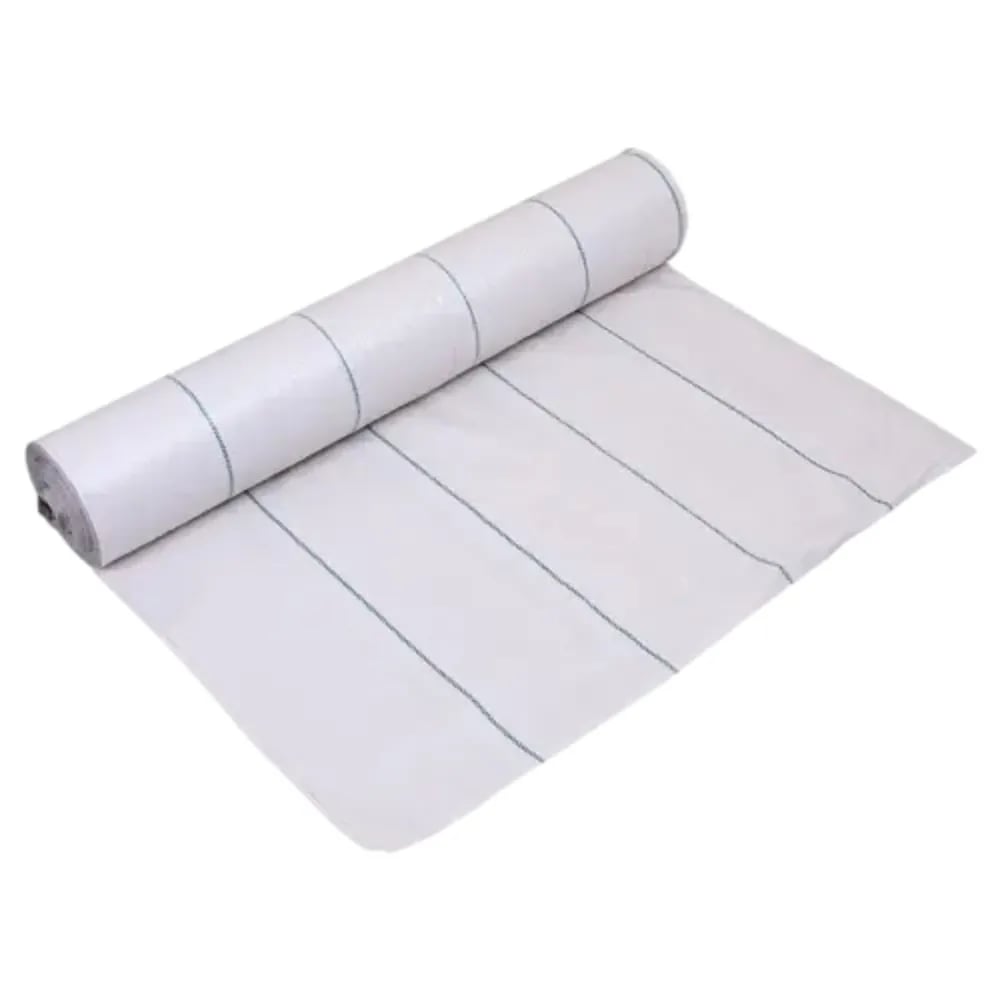 Singhal 90 GSM Garden Weed Control Barrier Sheet Mat, Landscape Fabric, Heavy Duty Weed Block Gardening Mat For Gardens (White)