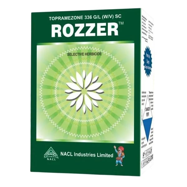 NACL Rozzer Topramezone 336 Gl wv SC + Surya Atrazine 50% WP Free, Herbicide, Applied When Narrow-Leaf Weeds Are At 3 To 5 Inches Height