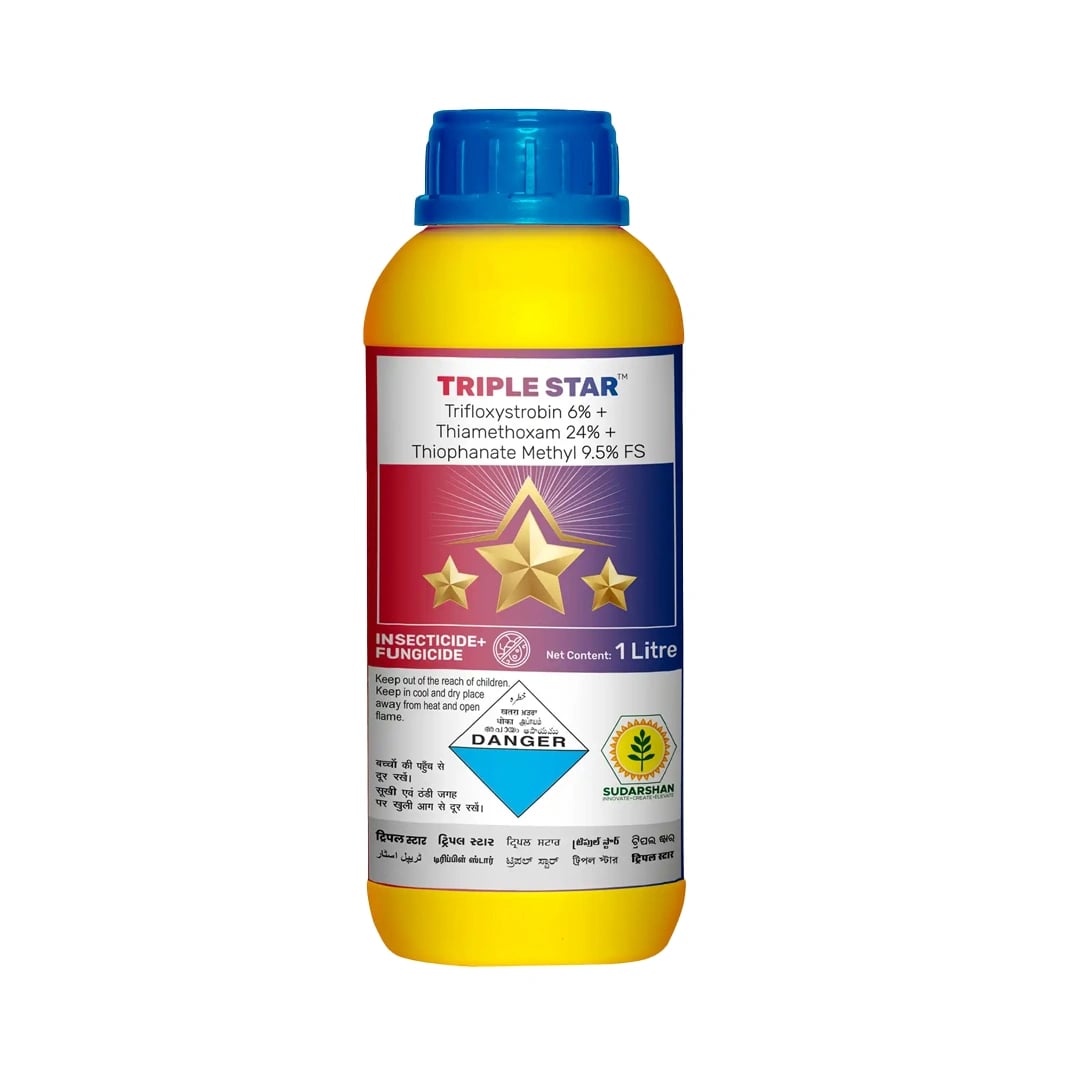Sudarshan Triple Star - Trifloxystrobin 6% + Thiamethoxam 24% + Thiophanate Methyl 9.5% FS
