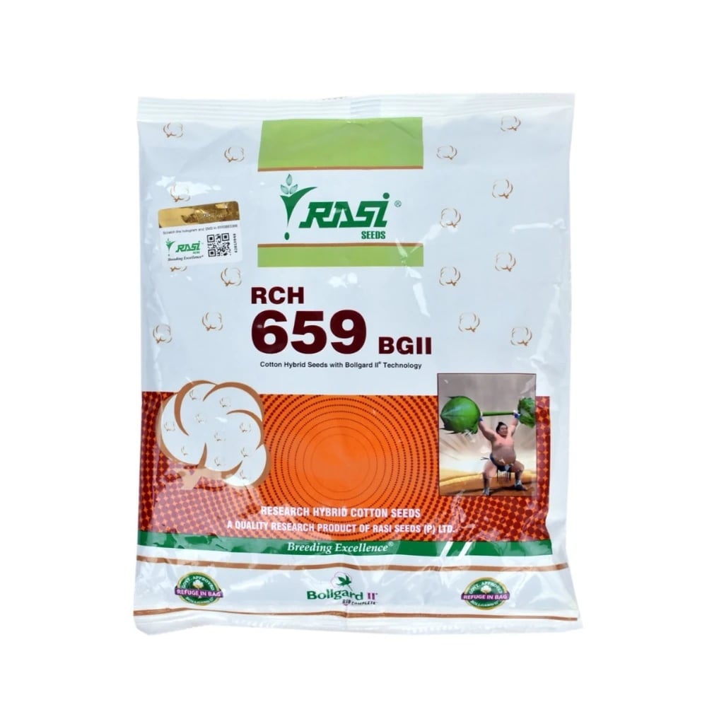 Rasi RCH 659 BGII Cotton Seeds - High Yield, Big Bolls And Easy Picking (475 Gm)