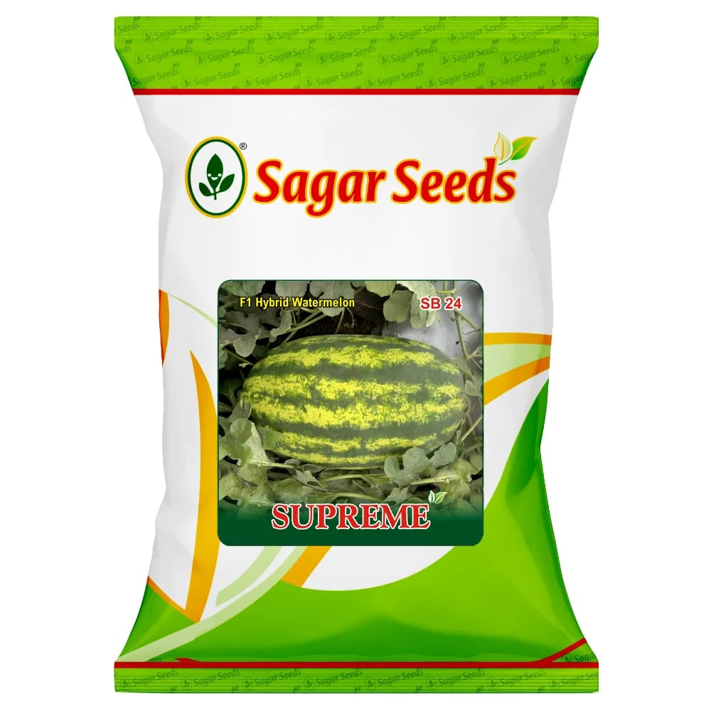 Sagar Supreme Watermelon Seeds - (Tarbuj Seeds) High Yield And Jubilee Type Fruits