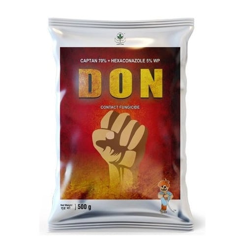 Crop Care Don Captan 70% + Hexaconazole 5% WP Fungicide, Broad-Spectrum Systemic and Contact