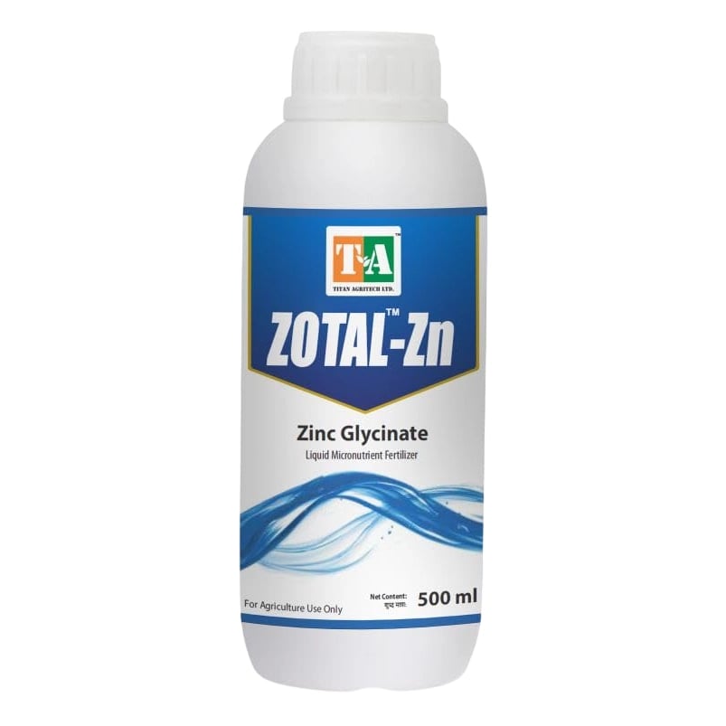 Titan Agritech Zotal-Zn Zinc Glycinate Liquid Micronutrient Fertilizer, Effective For Plant Growth And Zinc Deficiency