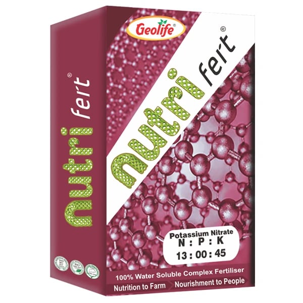 Geolife Nutri Fert Potassium Nitrate Npk 13:00:45 Water Soluble Fertilizer, It Increases The Transition And Storage Of The Digested Materials