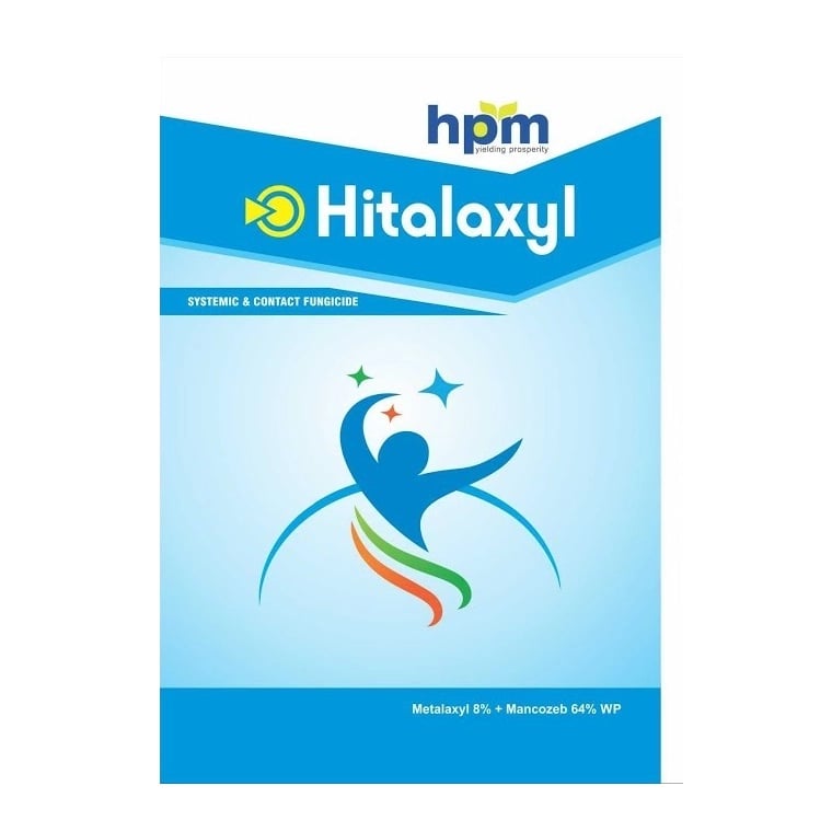 HPM Hitalaxyl Metalaxyl 8% + Mancozeb 64% WP Systemic and Contact Fungicide, Protective and Curative Action