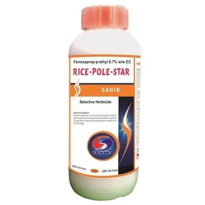 Sahib Rice Pole Star Fenoxaprop-P-Ethyl 6.7% EC Herbicide, Effective Grassy Weed Control In Rice