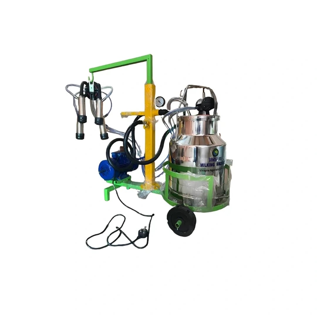 Vinspire 20 Litre Single Bucket Milking Machine, Stainless Steel Tank, 0.75 HP Motor