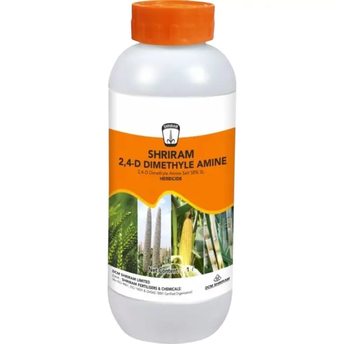 Shriram 2, 4-D Dimethyl Amine Salt 58% SL Herbicide, Effective For Broadleaf Weed Control In Crops