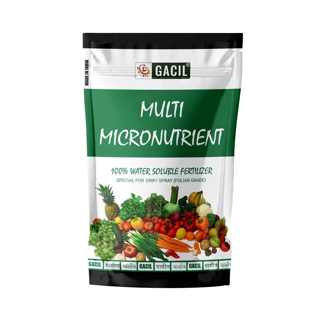 GACIL Enriched Multi Micronutrients Fertilizer, Gujarat Grade -1 Growth Booster for Gardening Plants & Farm Crops (100% Water Soluble)