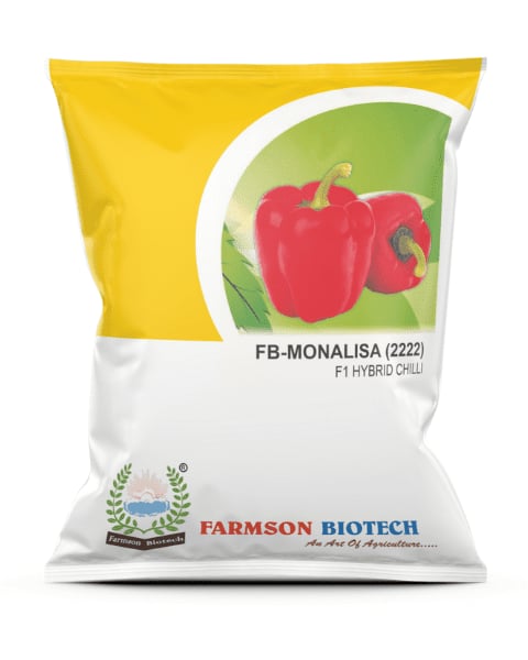 Farmson FB Monalisa (2222) F1 Hybrid Sweet Pepper Seeds, Tall Plant, Blocky Shape, Dark Green to Red