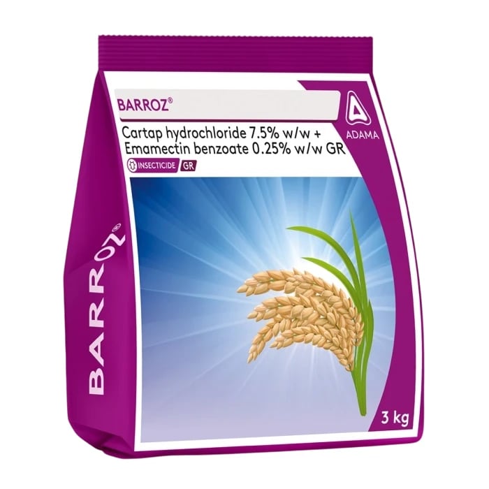 Adama Barroz Insecticide - Cartap Hydrochloride 7.5% + Emamectin Benzoate 0.25% GR