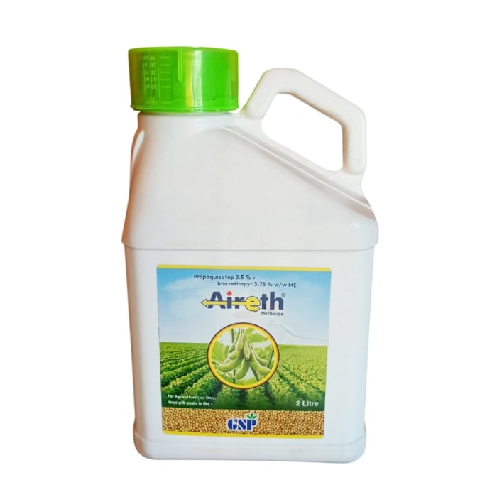 GSP Aireth Propaquizafop 2.5% + Imazethapyr 3.75% ME Herbicide, Post-Emergent, Effective Control Weed In Pulses (Aireth 2 Ltr + Menuboost 1kg)