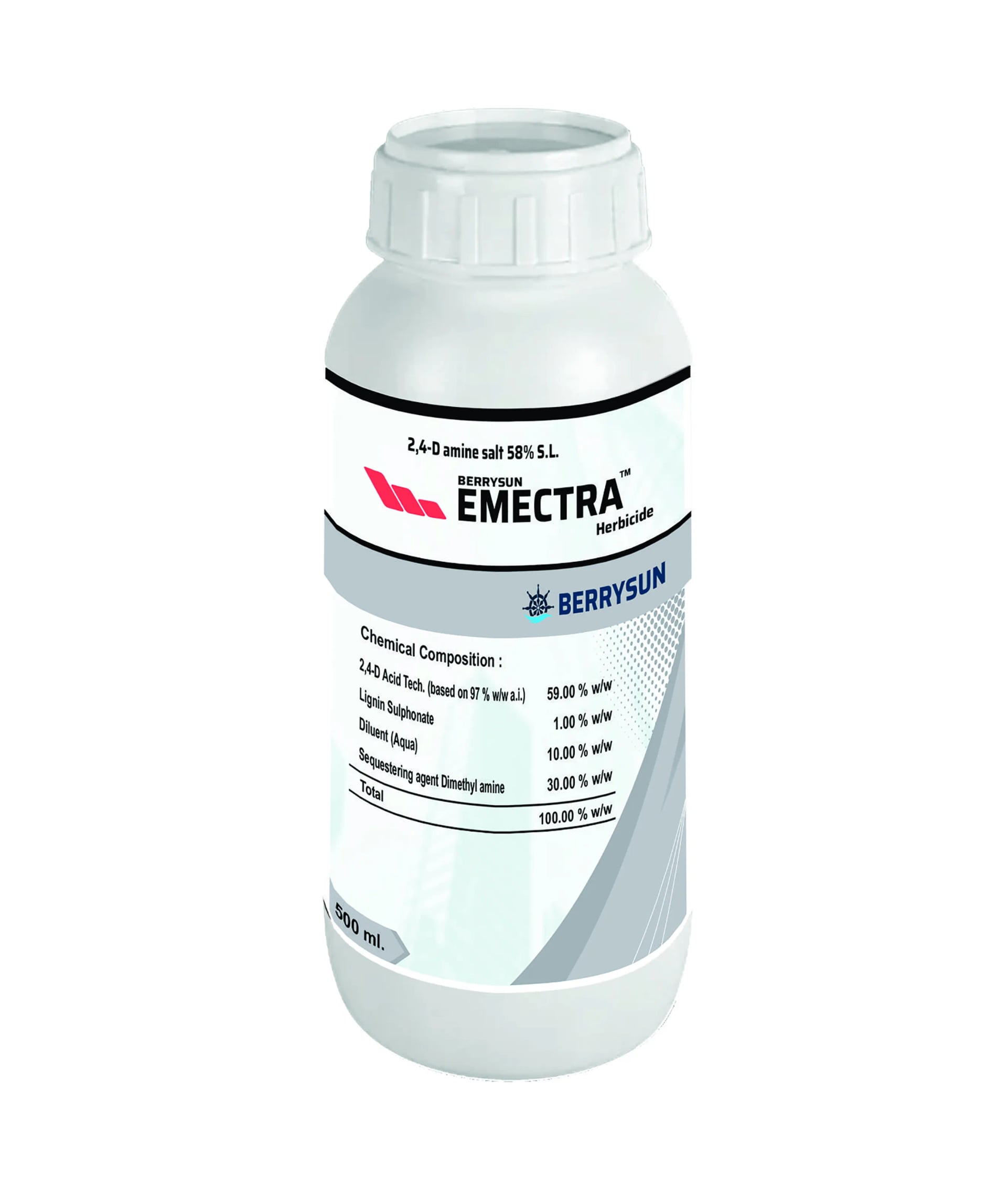 Berrysun Emectra 2,4 -D Amine Salt 58% SL Herbicide, Post Emergence Selective Effective for Broad Leaved Weeds in Maize, Wheat, Potato, Sugarcane etc.