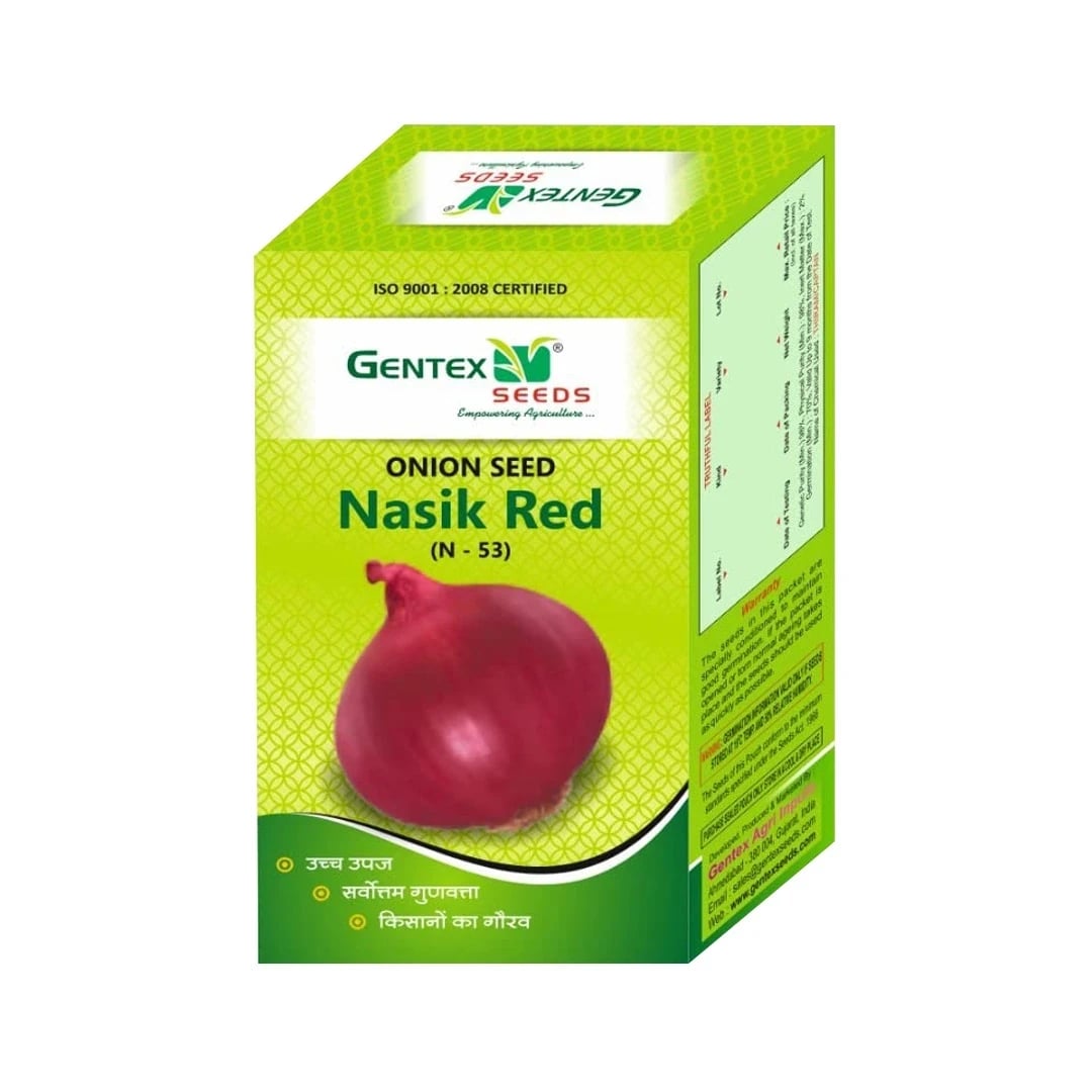 Gentex Nasik Red (N-53) Onion Seeds, Pyaaj Ke Beej, Kanda Na Bee, High-Yielding Variety And Good Germination