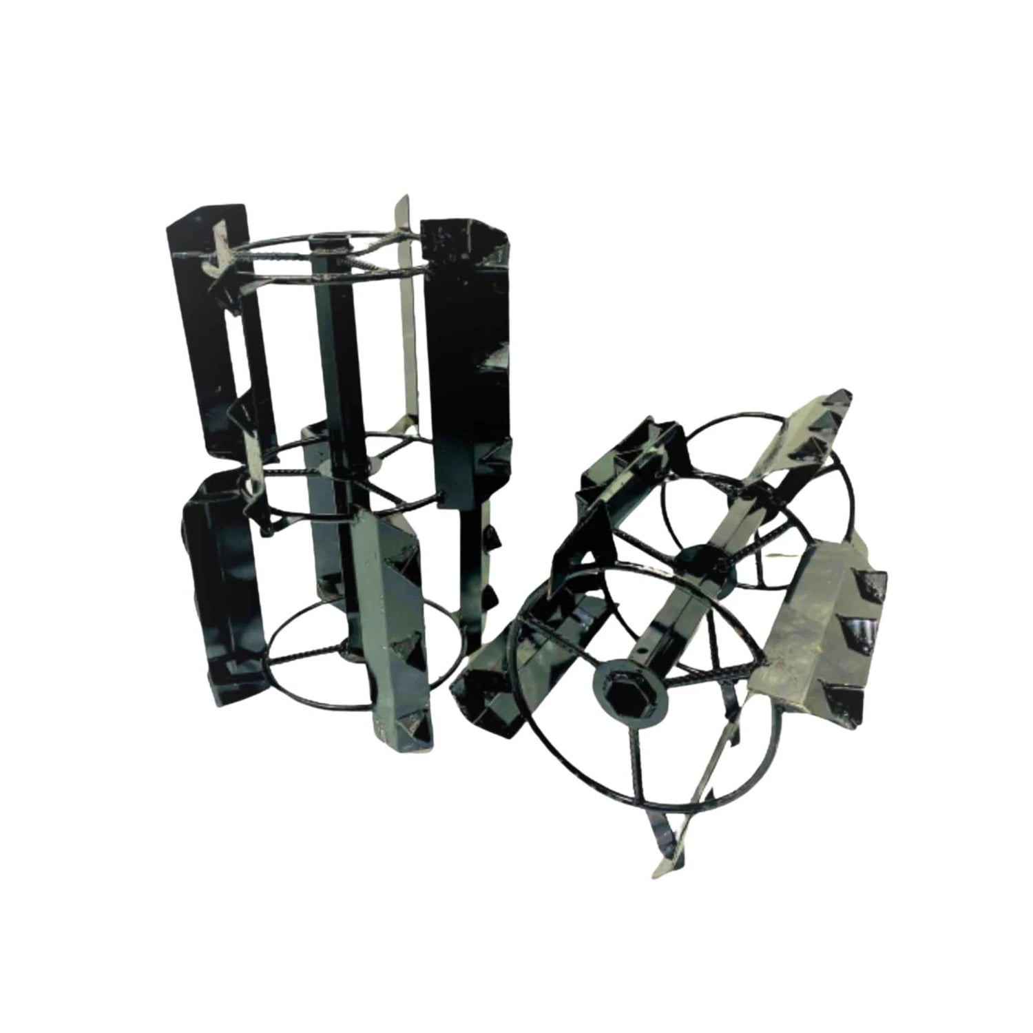 Farmq FQ-TA-PWP Paddy Cage Wheel 16 Inch Tiller Attachment, High-Quality Mild Steel (2 Pcs)