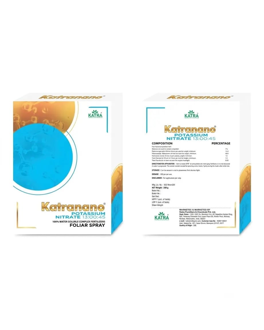 Katra Nano NPK 13:00:45 Potassium Nitrate 100% Water Soluble Fertilizer for Plants.