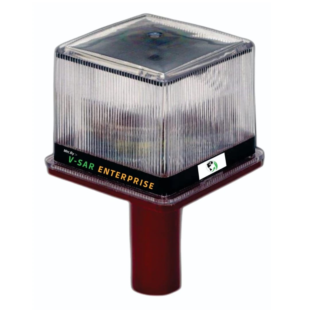 V-Sar Smart Zatka Light (Solar Live Light) Red LED, Waterproof Design, Sound for Farm Animal & Security Protection