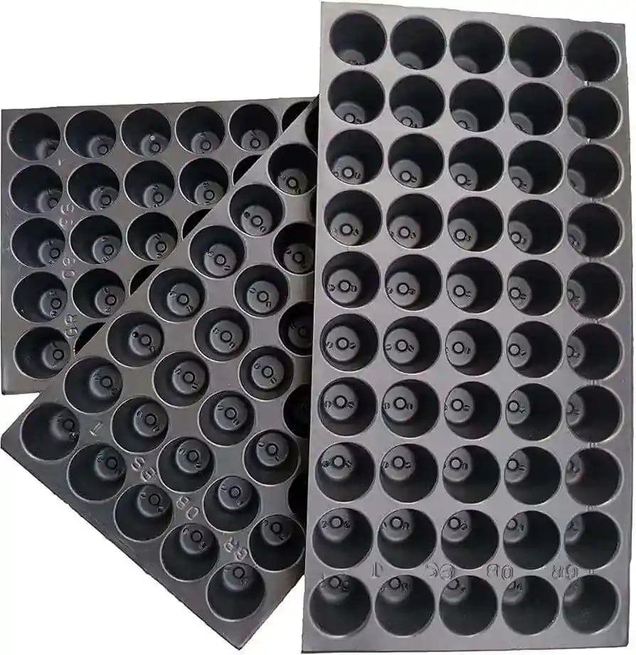 50 Cavity Seedling Tray, Round Shape Hole Germination Tray, Nursery Tray For Sowing Seeds.