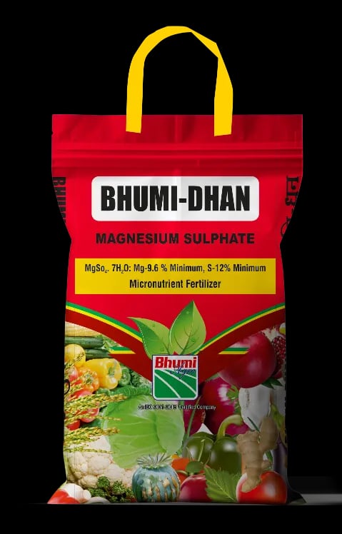 Bhumi Dhan Magnesium Sulphate, Magnesium 9.6% , Sulphur 12% Micronutrient Fertilizer, Boosts Photosynthesis, Enzyme Activities And Overall Crop Vigor.