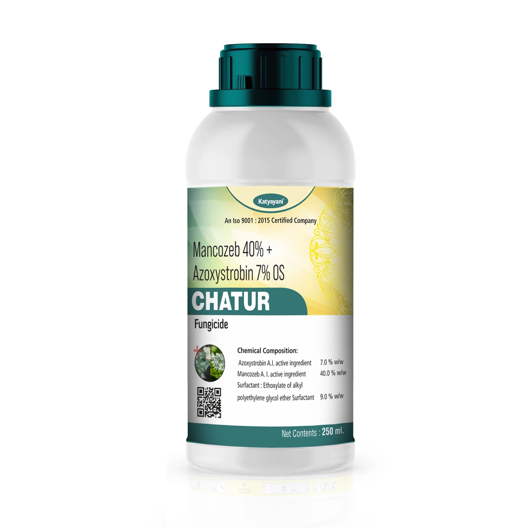 Katyayani Chatur Mancozeb 40% + Azoxystrobin 7% OS Fungicide, Effective Against Blight, Mildew & Anthracnose Control