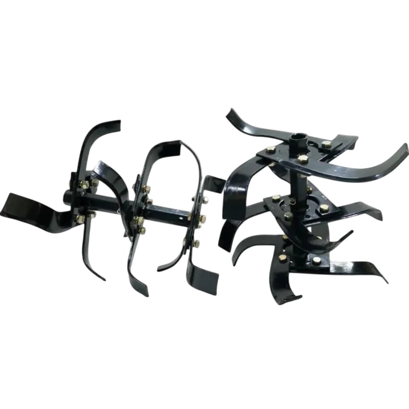 AJ Kisan Heavy Duty 13 Inch 3 Row Rotavator Set (24 Blades, 2 Shafts and 24 Nuts) For 5 to 12 HP Diesel Power Tiller