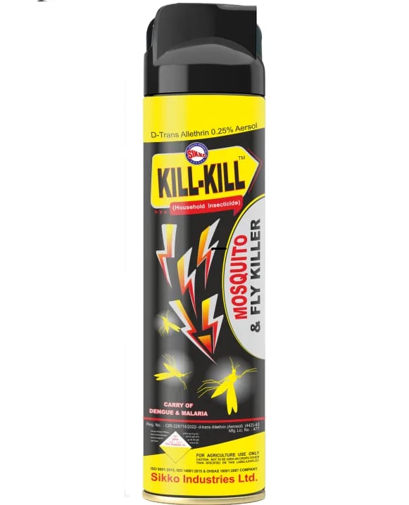 Sikko Kill-Kill Mosquitos & Fly Controller Spray (320 ML), Instant Kills & Protection From Dengue & Malaria
