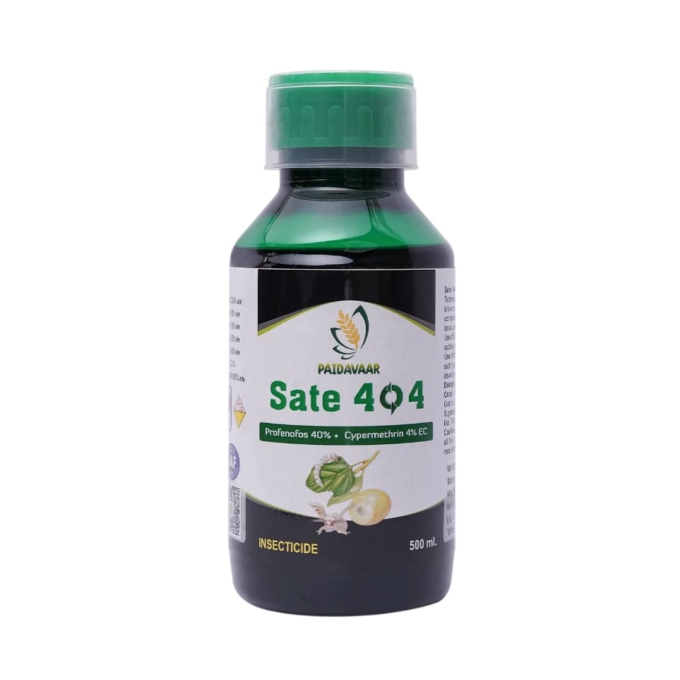 Paidarvaar Sate 404 Profenophos 40% + Cypermethrin 4% EC Insecticide For Crop Protection