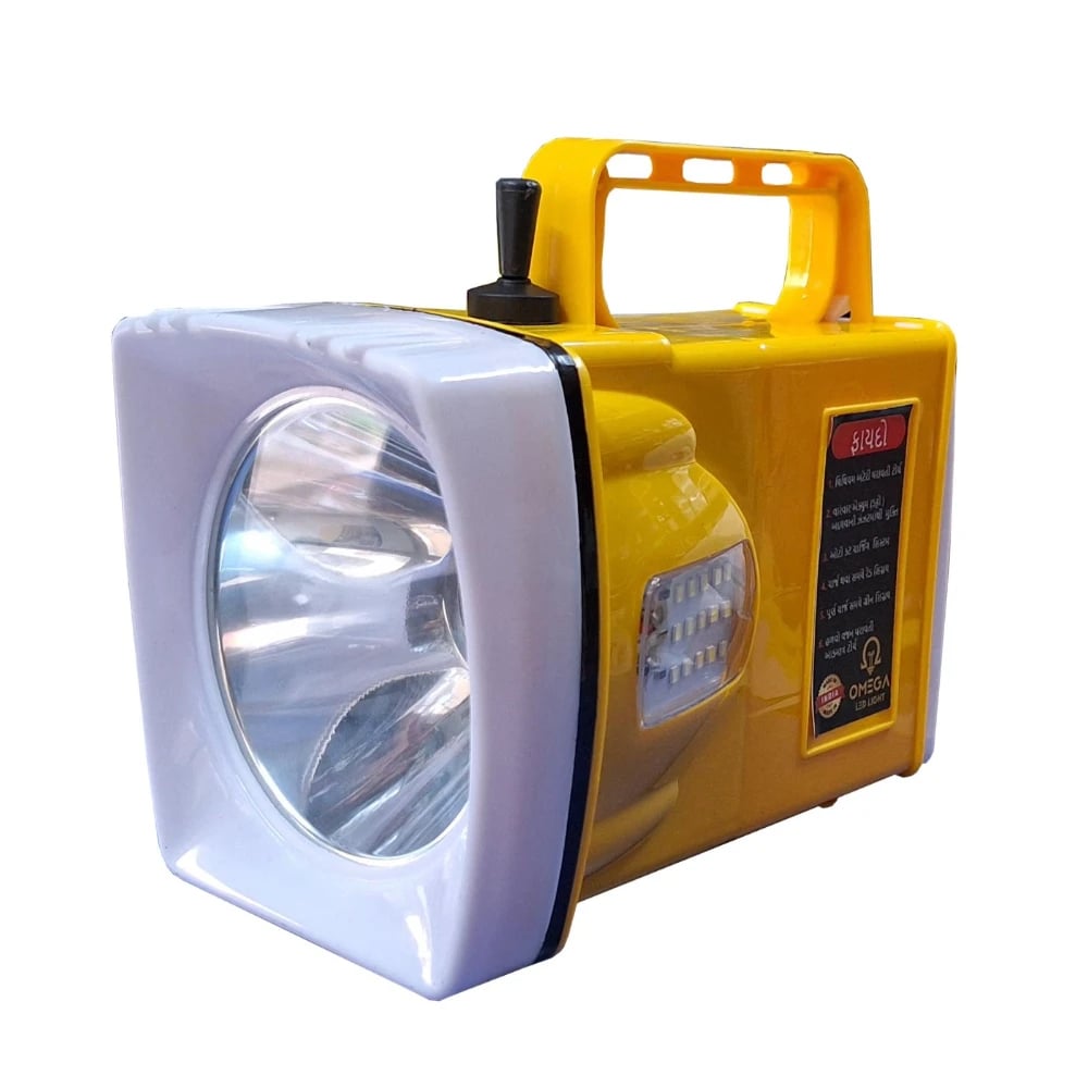 Radhe Agri Omega LED Torch Light, 700m Range, 5200mAh Battery, Main & Side Light For Farmers