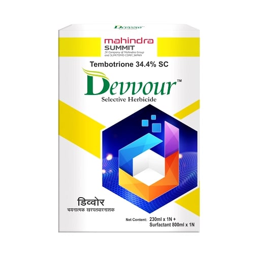 Mahindra Devvour Tembotrione 34.4% SC Herbicide, Broad-Spectrum For Control Weed In Maize (With Surfactant)