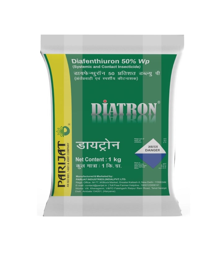 Parijat Diatron Diafenthiuron 50% WP, Broad-Spectrum Insecticide and Acaricide, Contact and Stomach Action