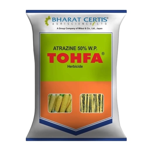 Bharat Certis TOHFA Atrazine 50% WP Herbicide, Post Emergence, Effective For Broadleaf And Grassy Weeds In Maize, Sugarcane And Other Crops