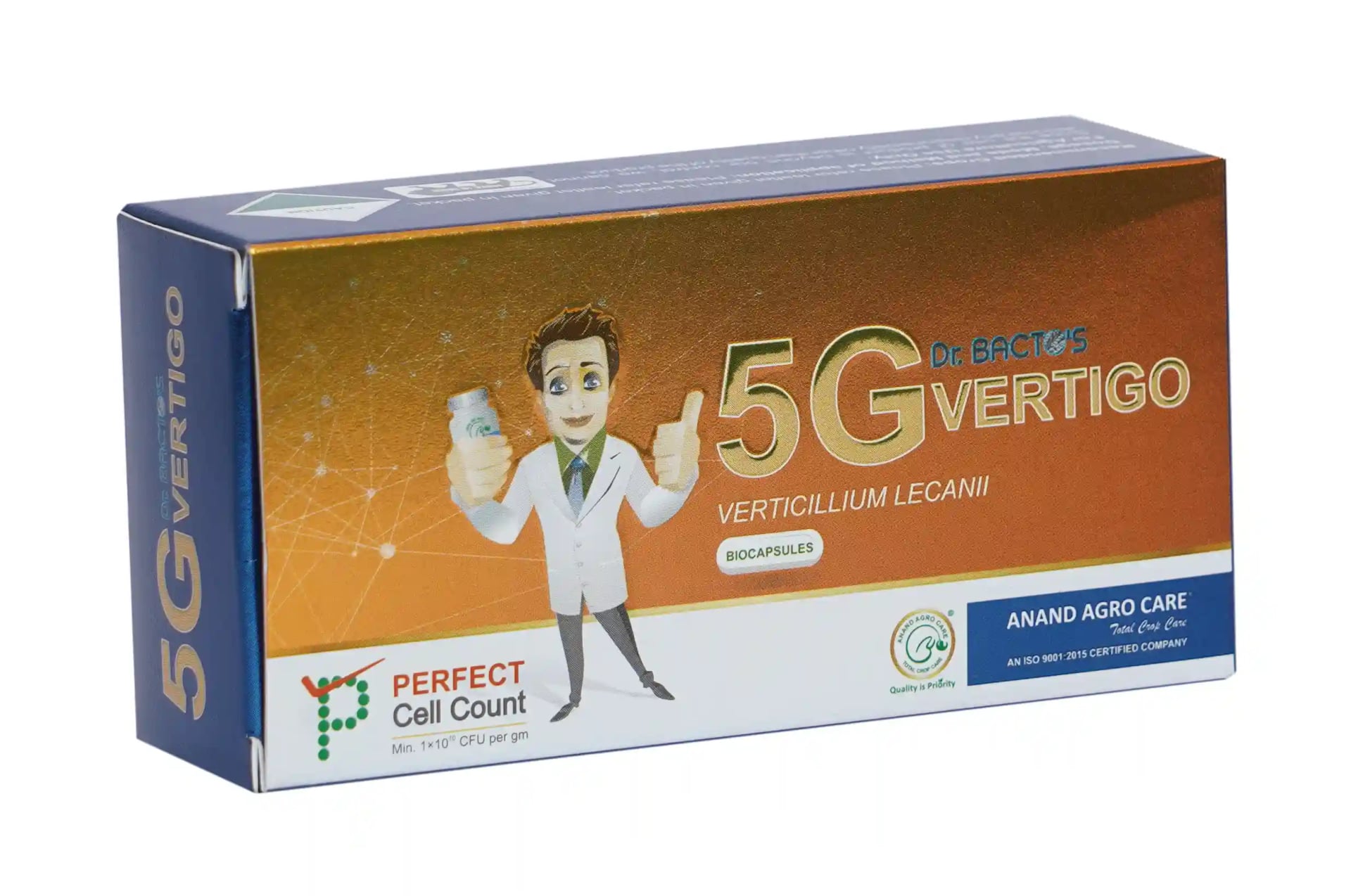 Dr. Bacto\'s 5G Vertigo Capsules, Ecofriendly Biocapsule, Containing Entomopathogenic Fungus Verticillium Lecanii.