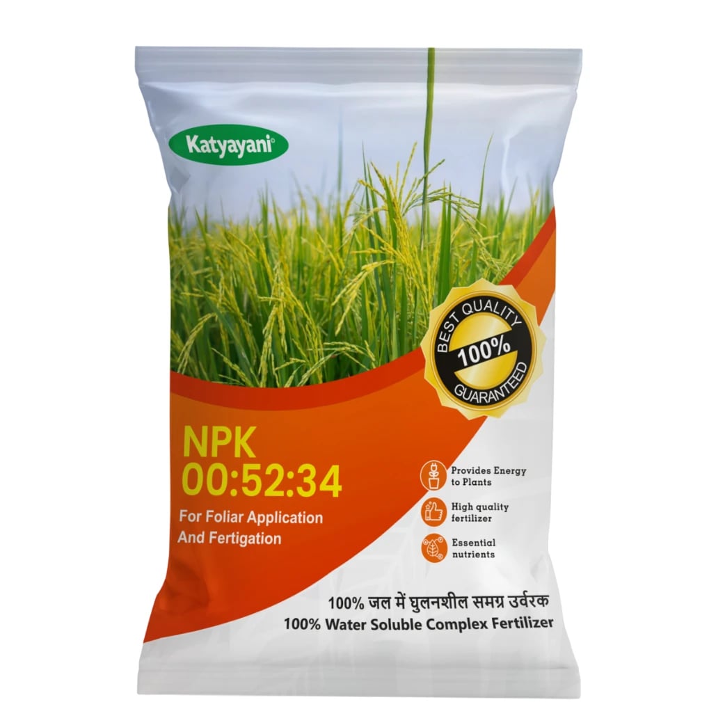 Katyayani NPK 00:52:34 (Mono Potassium Phosphate) Water Soluble Fertilizer For Promoting Flowering and Root Development In All Types of Crops