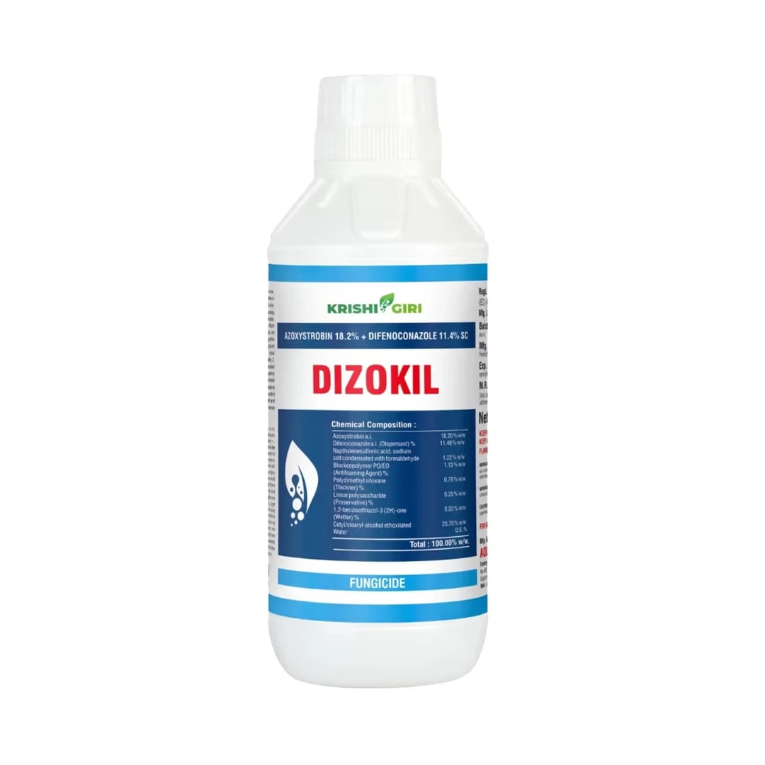 Krishigiri Dizokil Fungicide (Azoxystrobin 18.2% + Difenoconazole 11.4% SC) - Broad-Spectrum, Dual-Action Systemic Fungicide