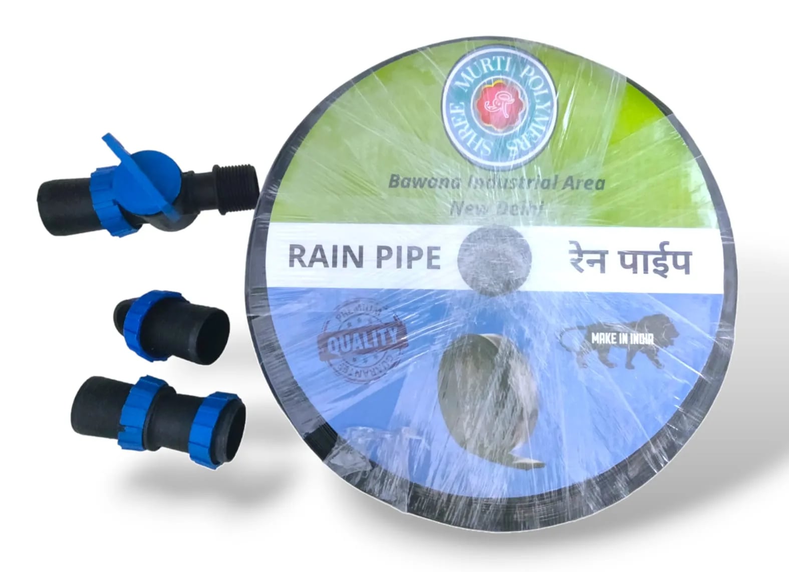 Airdrops Irrigation Rain Pipe 40 MM, 100 Meters Length with Joiner, End Cap and Cock For Agriculture Use.