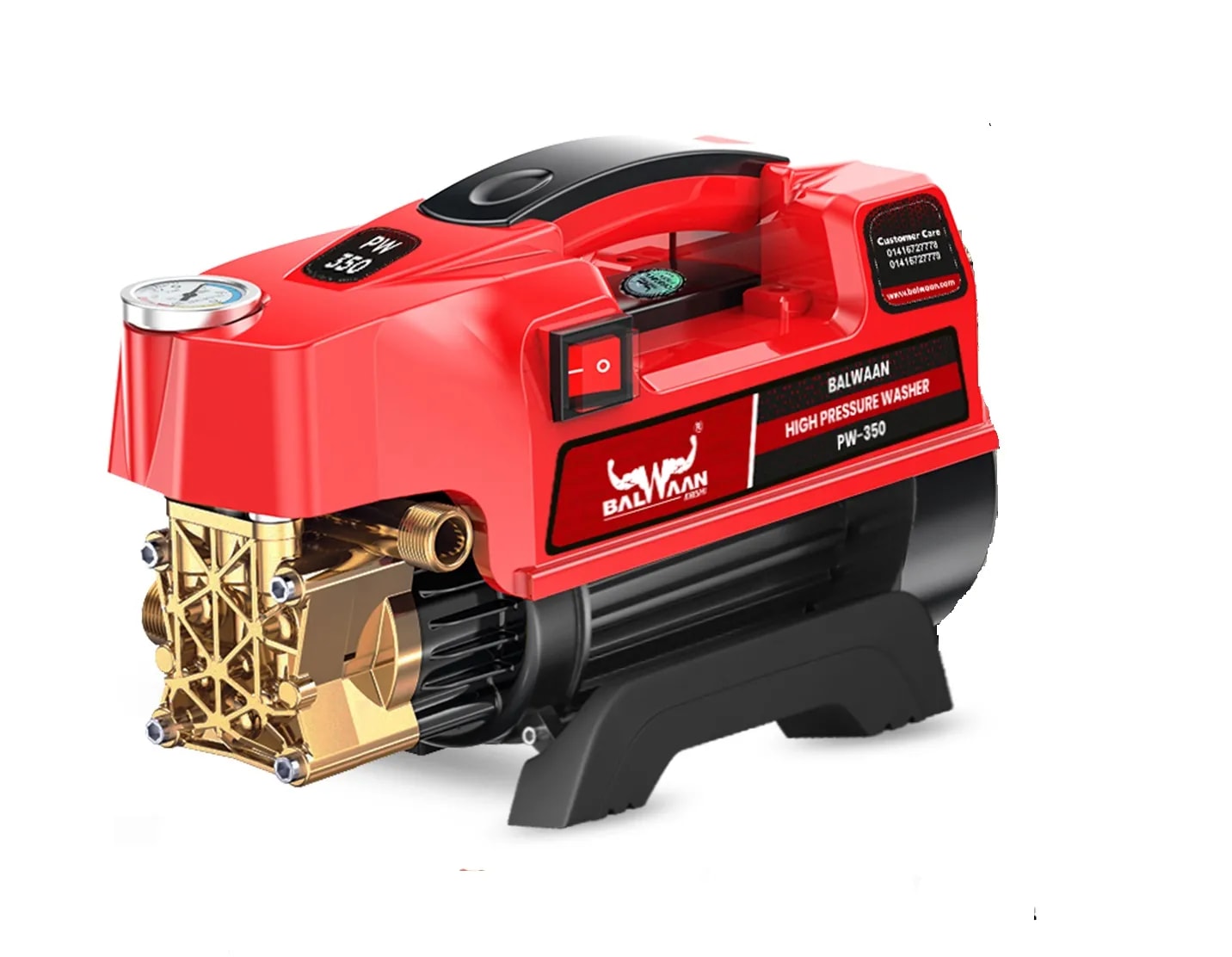 Balwaan PW-350 High Pressure Washer - Brass Coated Pump 1800w Motor