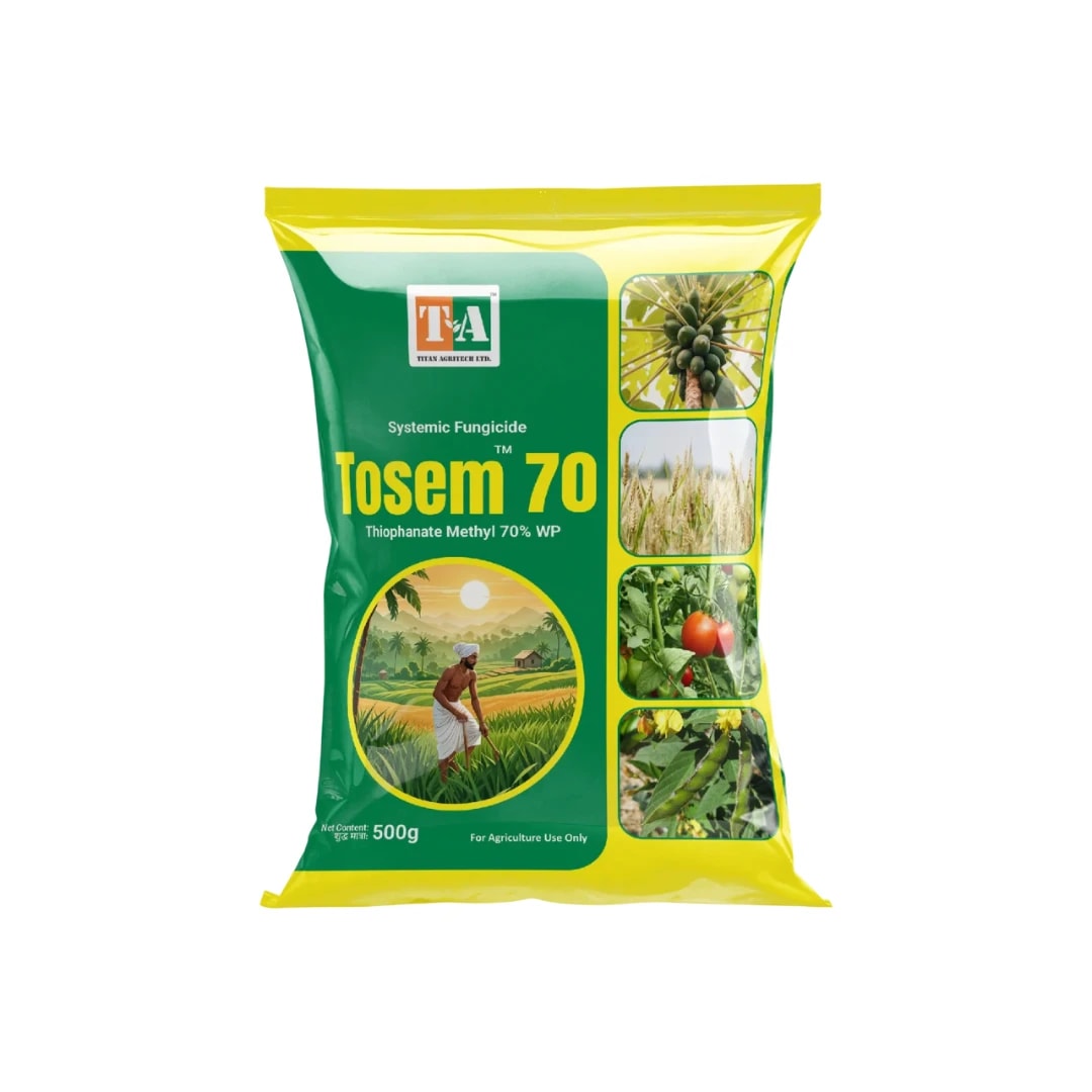 Titan Agritech Tosem 70 Thiophanate Methyl 70% WP Fungicide, Broad Spectrum For Fungal Diseases In Crops